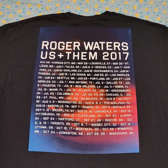 Roger Waters 🎵 US + Them 🤝 Concert Tour 🔥 Shirt XL ✨️ Pink Floyd 💎 2017 - Picture 4 of 7
